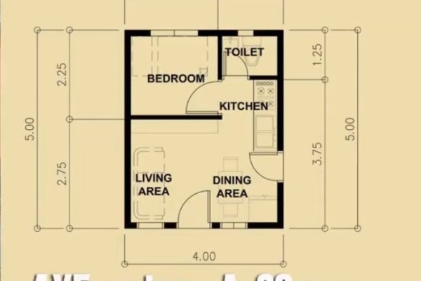 Desain rumah ukuran 5x5