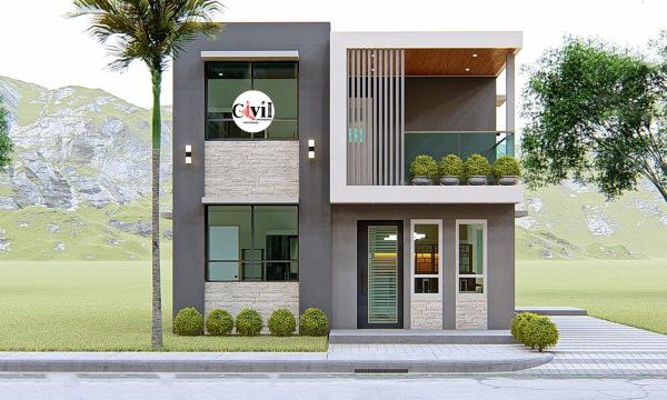 Desain rumah minimalis tampak depan 2 lantai