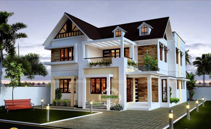 Desain teras rumah atap miring