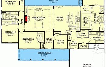 Desain rumah modern 1 lantai 4 kamar