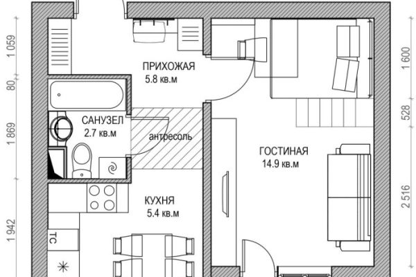 Desain rumah type 48