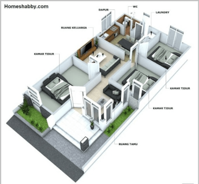 Desain rumah ukuran 7x12 2 lantai