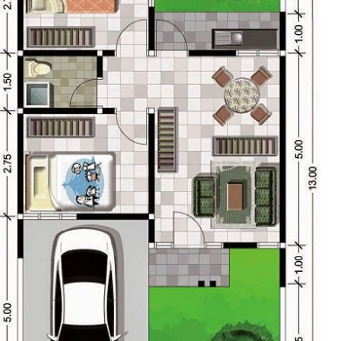 Desain rumah tanah 6x10