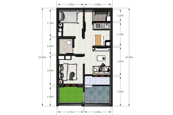 Desain rumah type 96