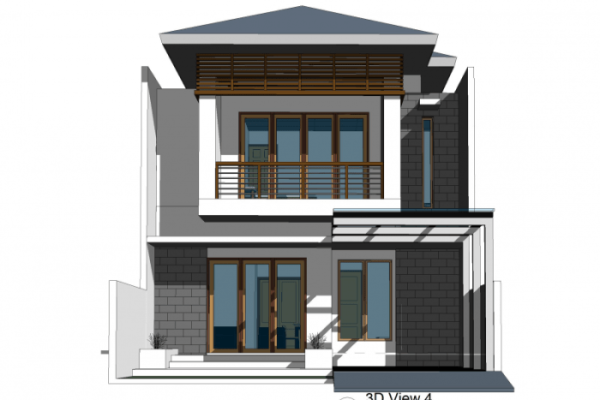 Desain rumah minimalis ukuran 8 x 15