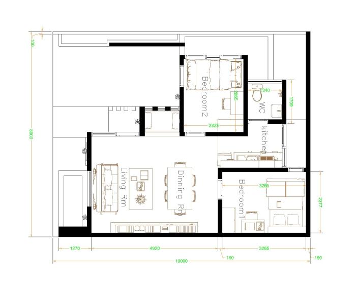 Desain rumah ukuran 8x10 kamar 3