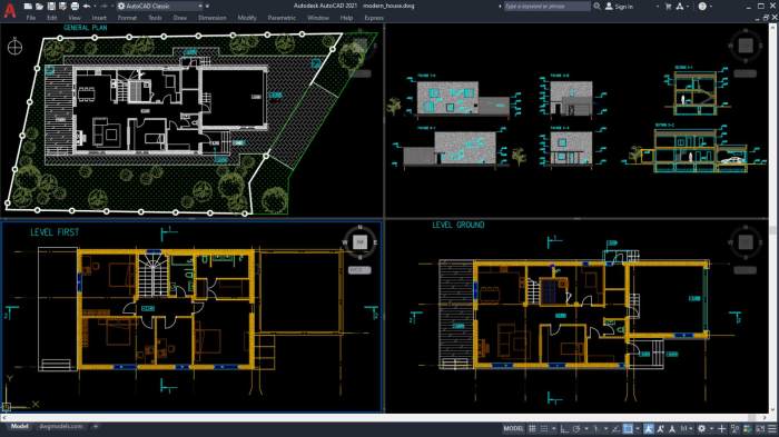 Bungalow autocad file cadbull