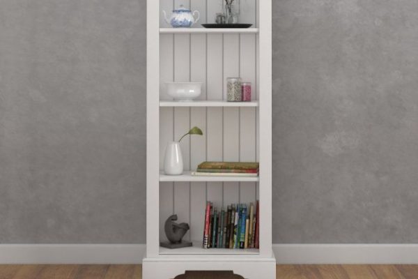 Bookcase narrow industrial drawers chic